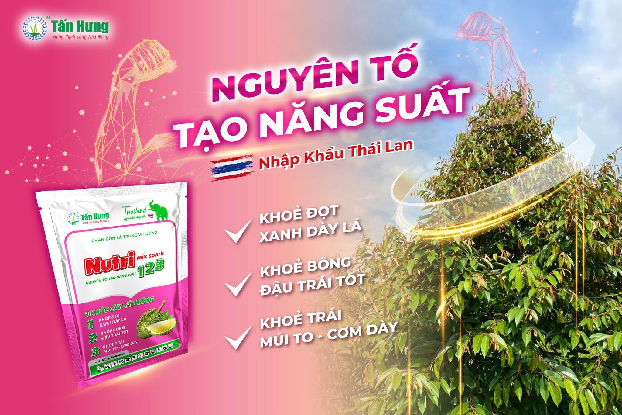 Vườn Thực Chiến - Tấn Hưng Facebook ad: Nutri 123, Nguyên tố tạo năng suất
