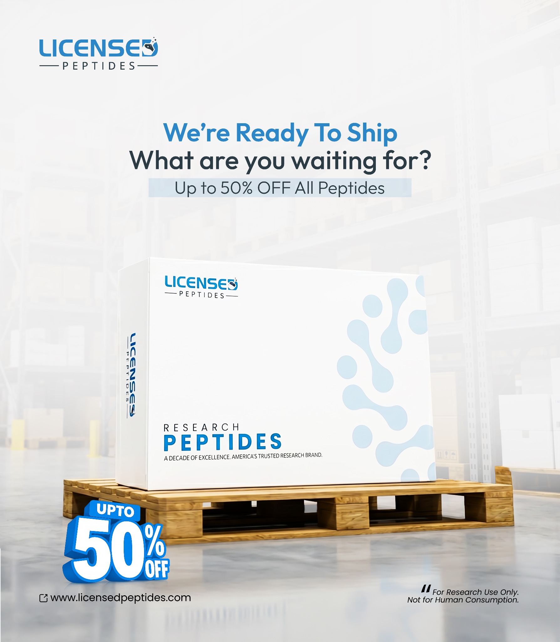 LicensedPeptides.com Facebook ad