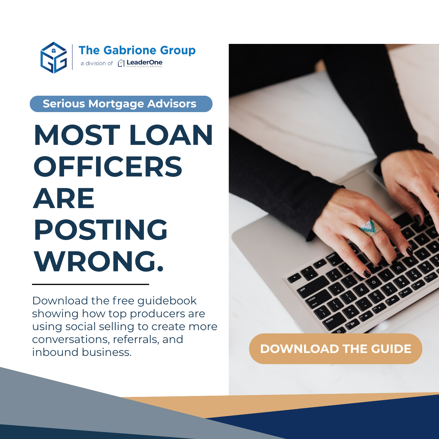 Impact Team of Gabrione Group, a Division of LeaderOne Financial Facebook ad: Stop Chasing Leads. Start Attracting Them.