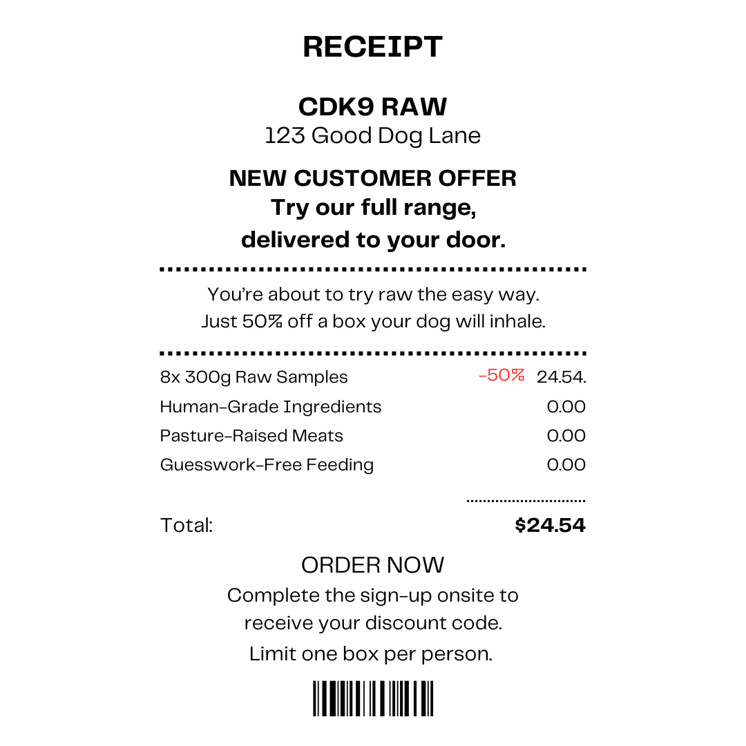 CDK9 Raw Pet Food Facebook ad from Jul 29, 2025