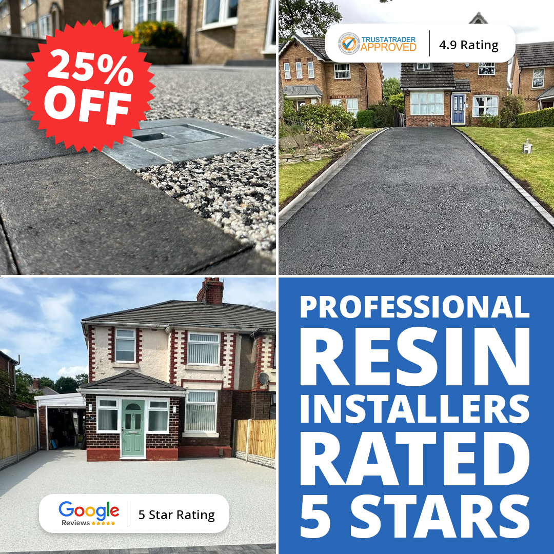PD Groundworks & Resin Facebook ad: 25% OFF Resin Driveways