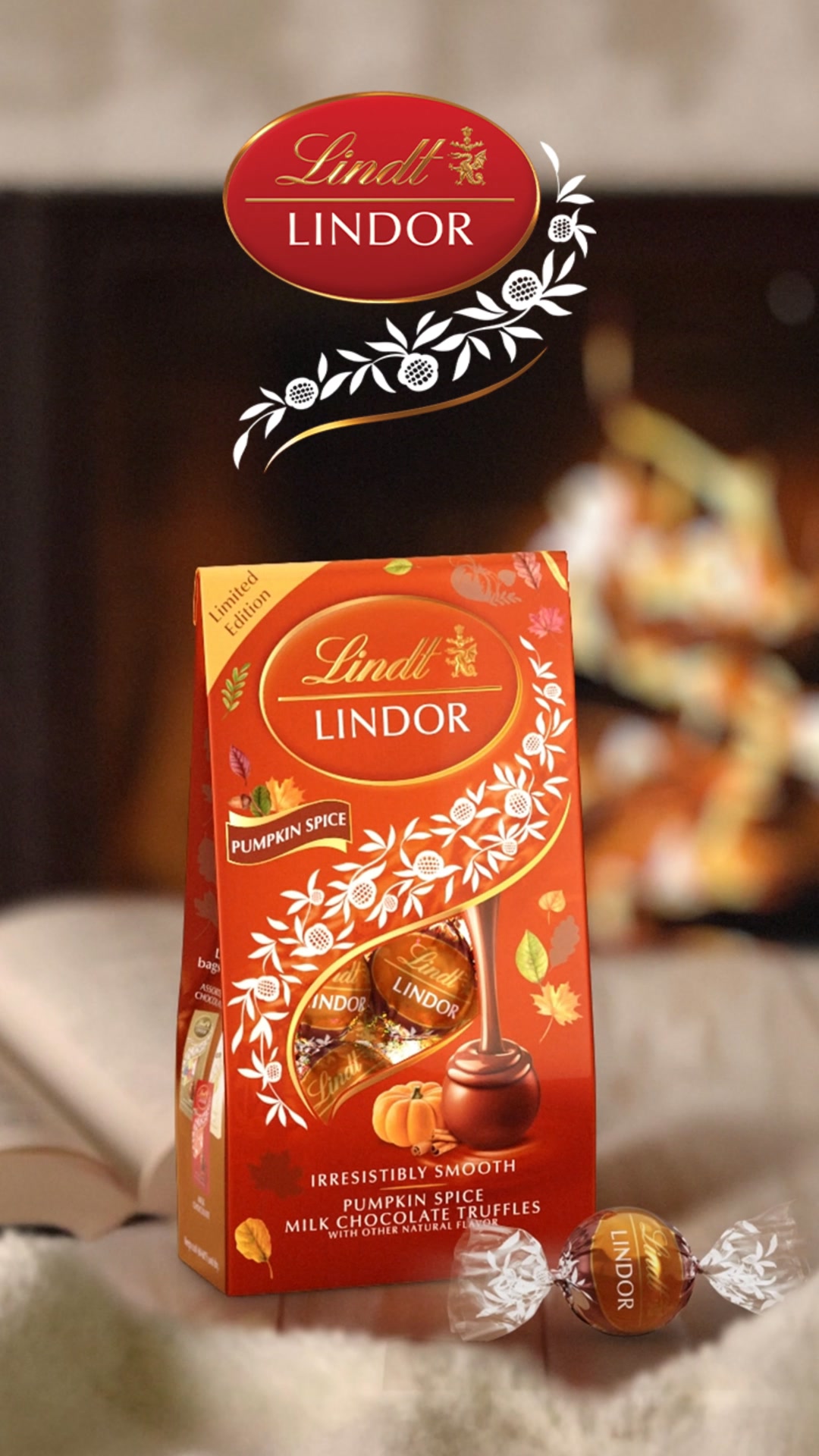 Lindt Facebook ad: Melt into Your Fall Moment