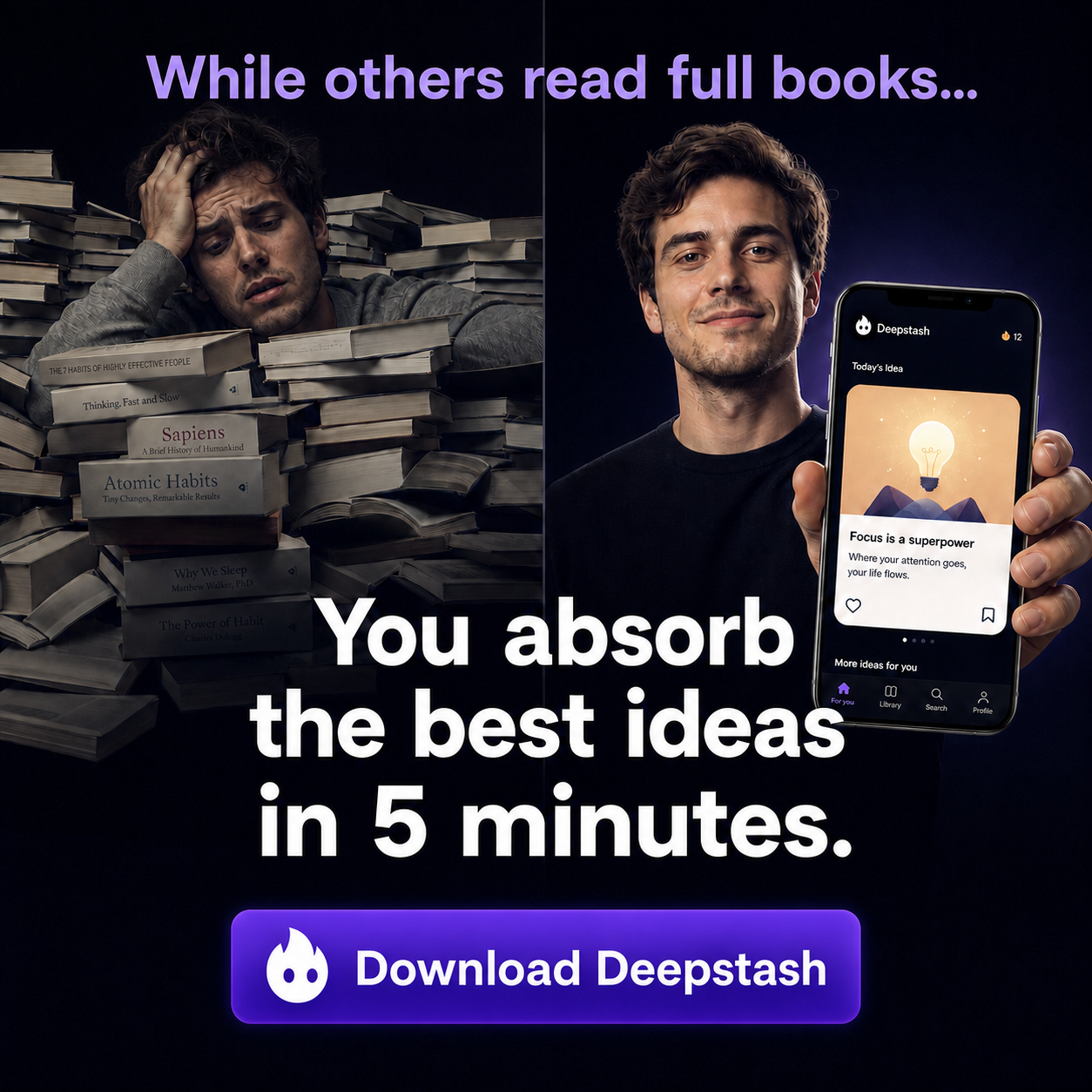 Deepstash Facebook ad