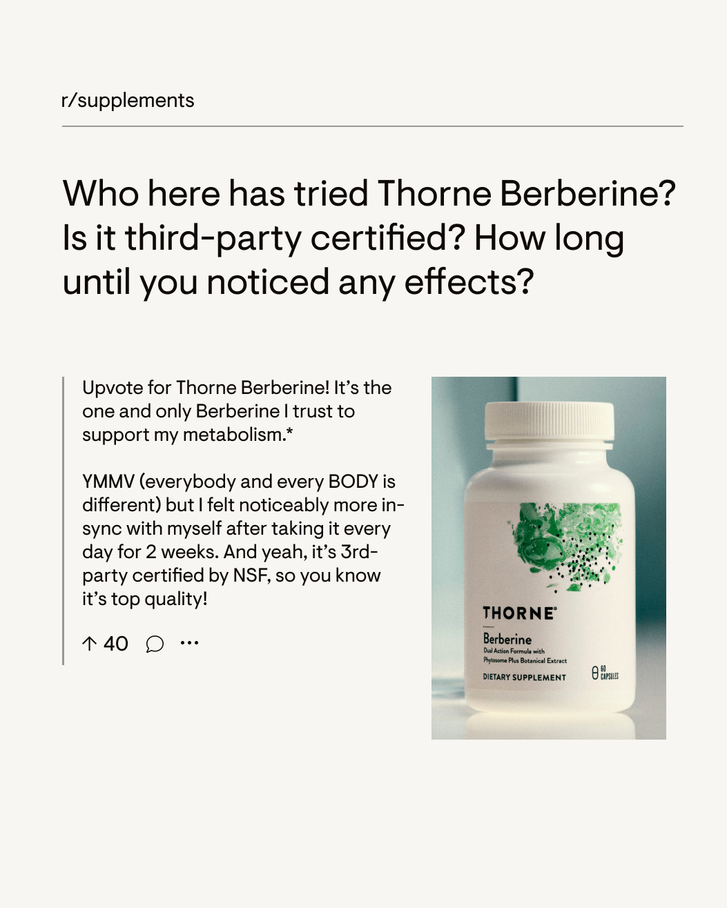 Thorne Facebook ad