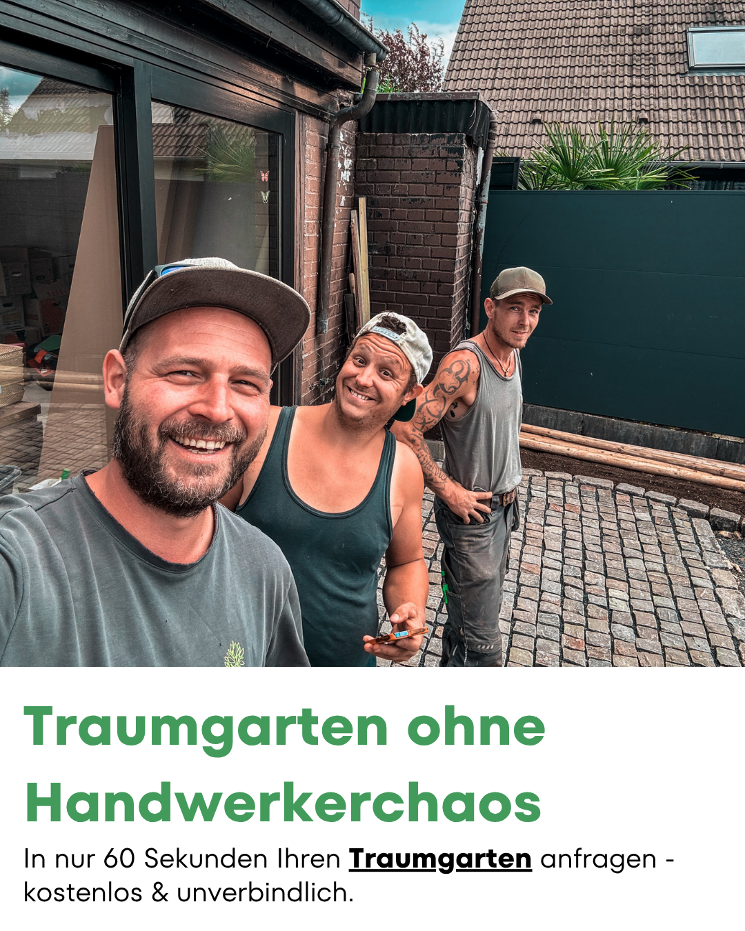 J&S Gartengestaltung Facebook ad: Gartenbau ohne Handwerkerchaos