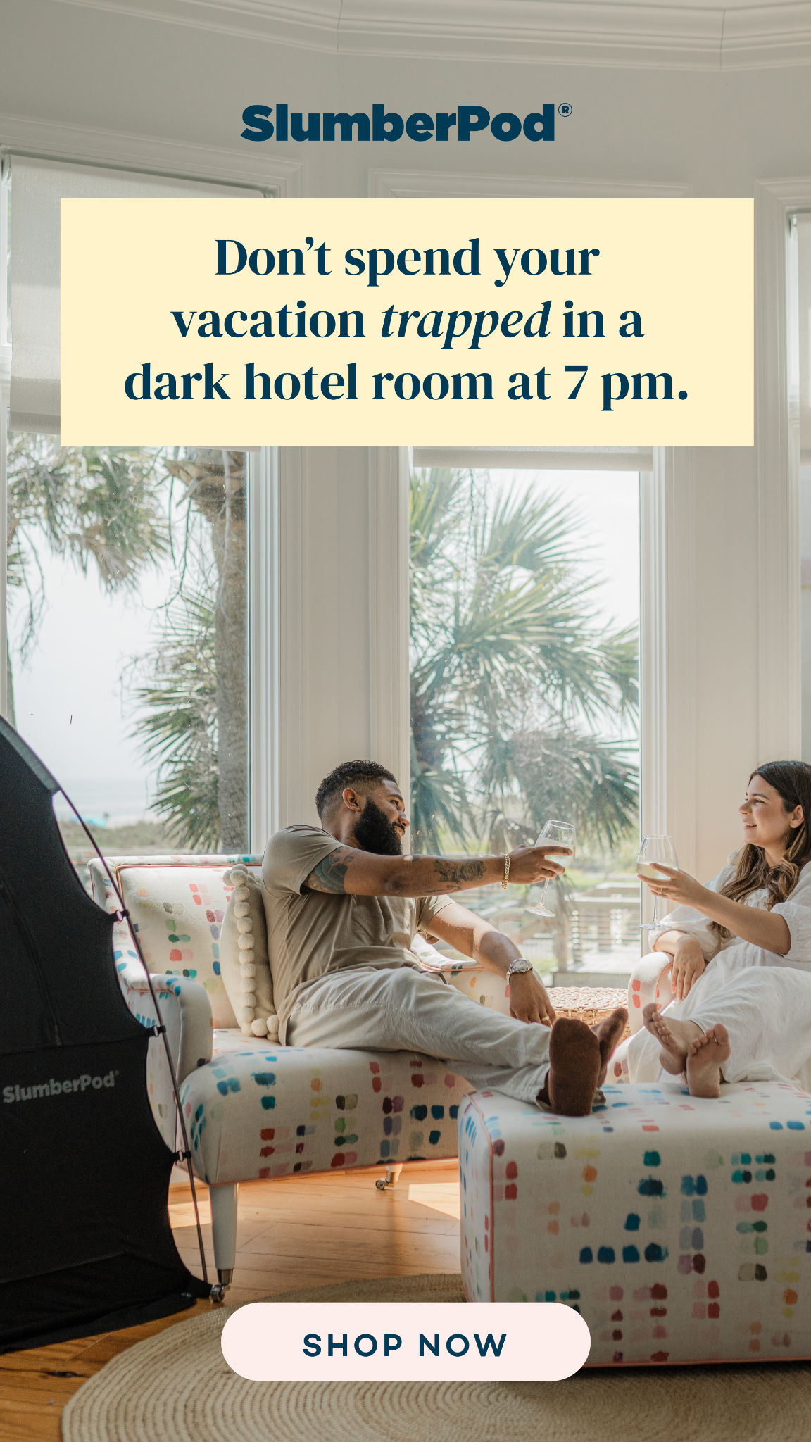 SlumberPod Facebook ad