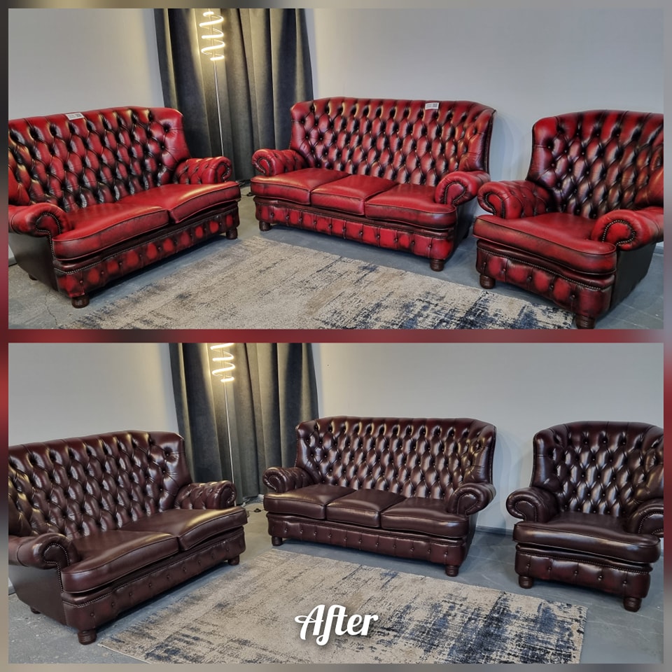 Deluxe Leather Restoration IE Facebook ad: Hi! We do Real leather sofas Full Restoration…