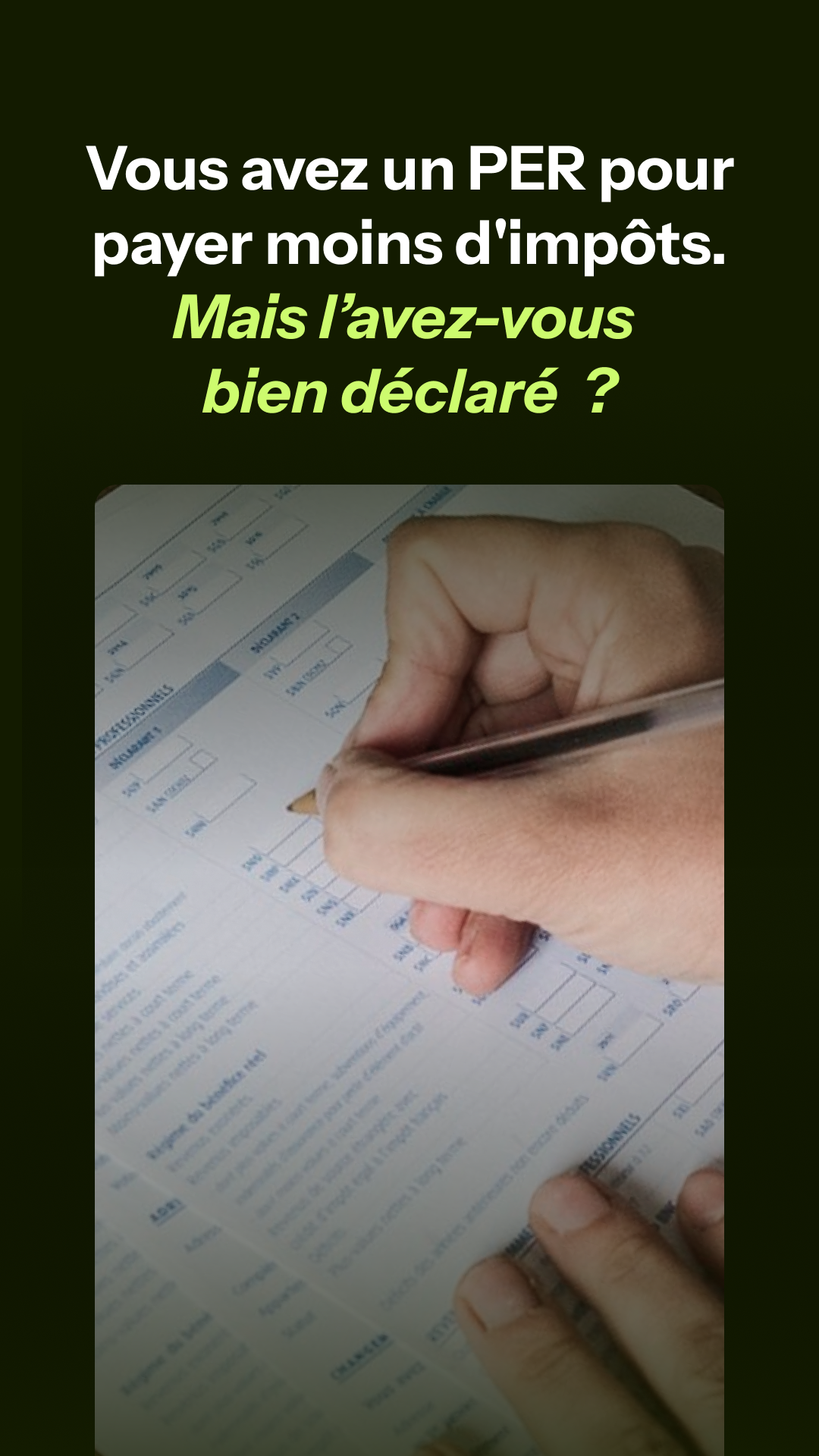 Green-Got Facebook ad: Impôts 2026: vous avez un PER? Ne ratez pas ça