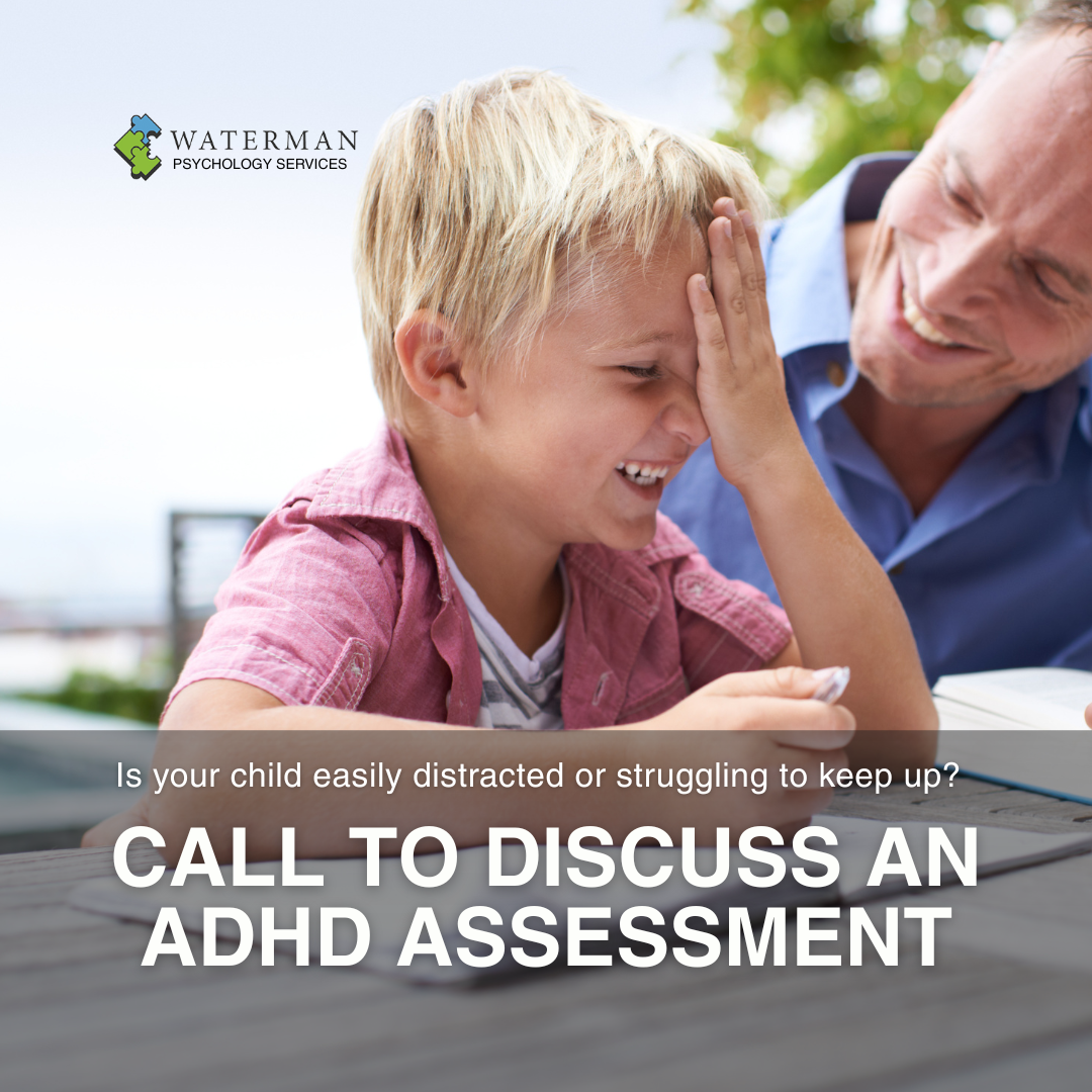 Waterman Psychology Services Facebook ad: Is your child easily distracted or struggling to keep up?