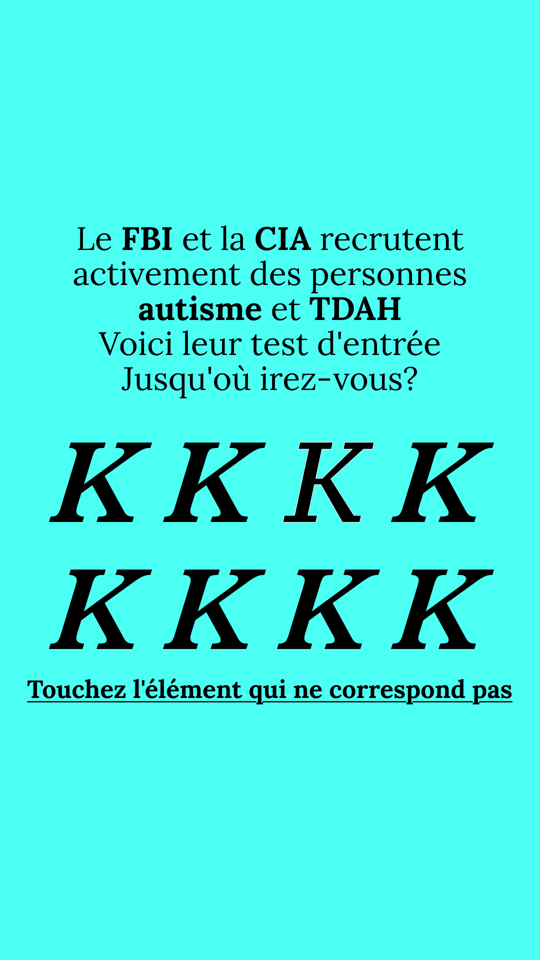 International IQ test Facebook ad