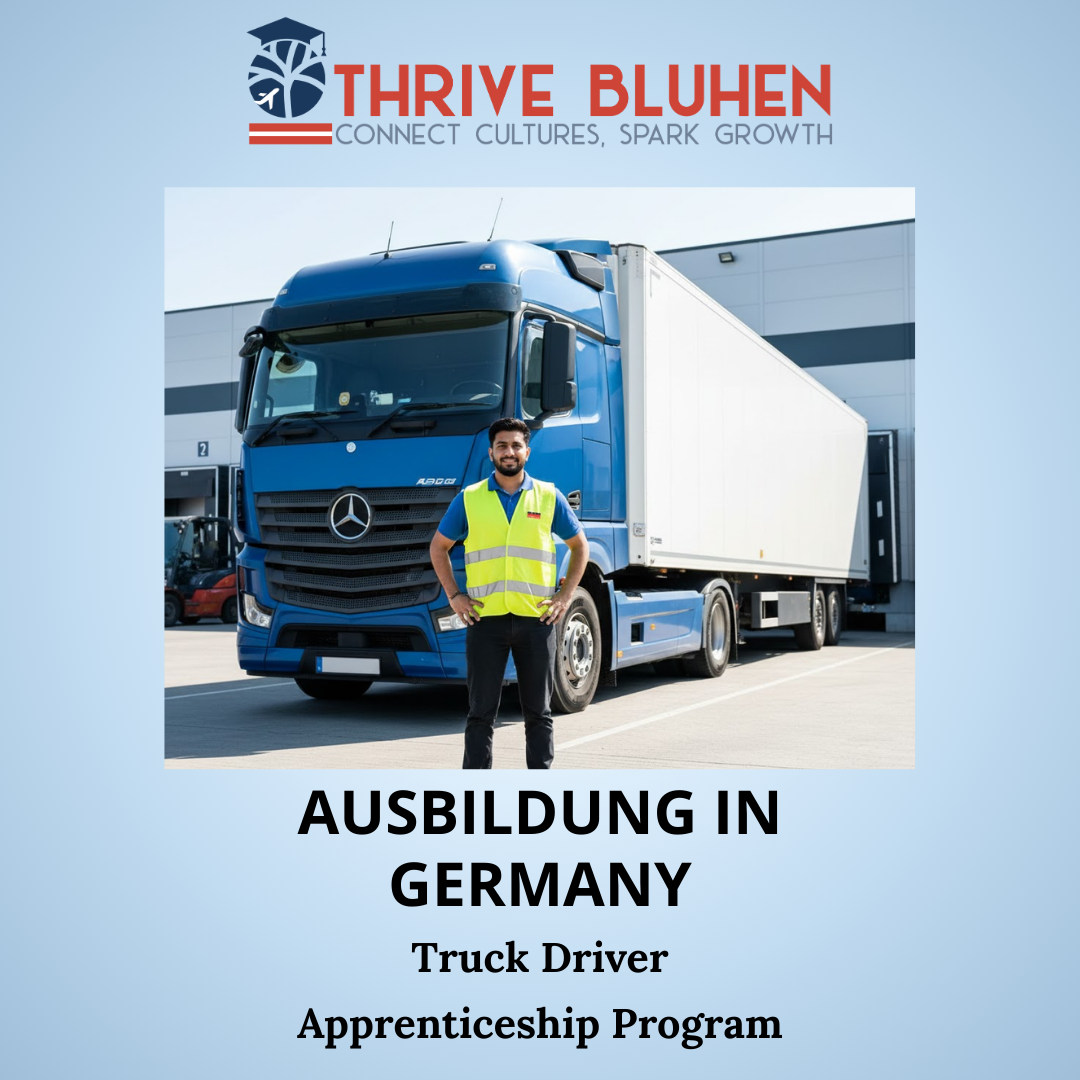 Thrive Bluhen Facebook ad: Study to become a Truck Driver in German…