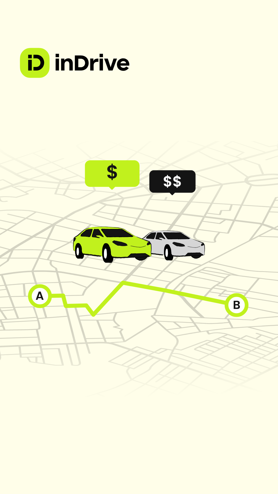 inDrive Facebook ad: Viajes y envíos para particulares y negocios