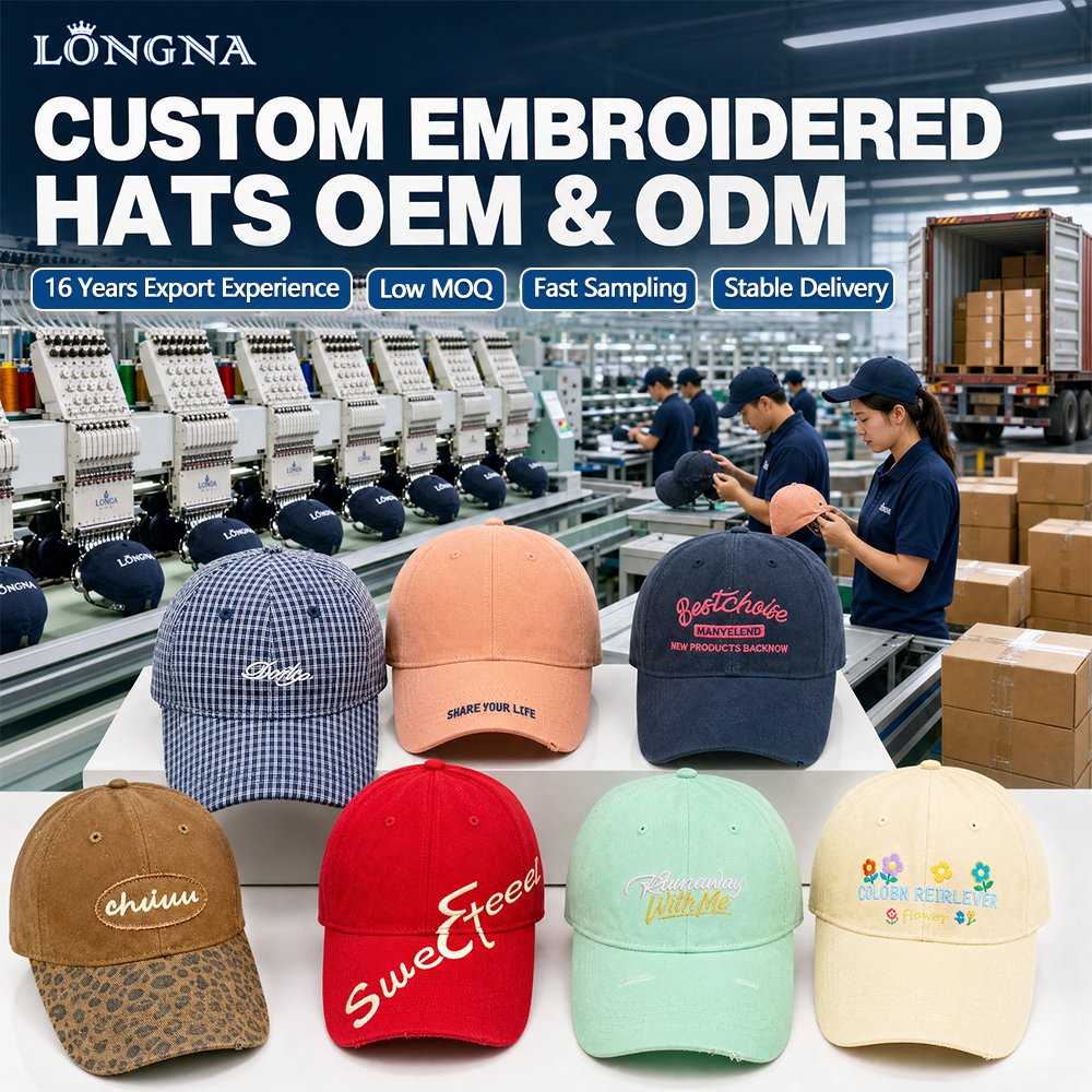 Haining Longna Textile Co., Ltd. Facebook ad: Importers & Buyers Looking for Custom Embroidered Hats…