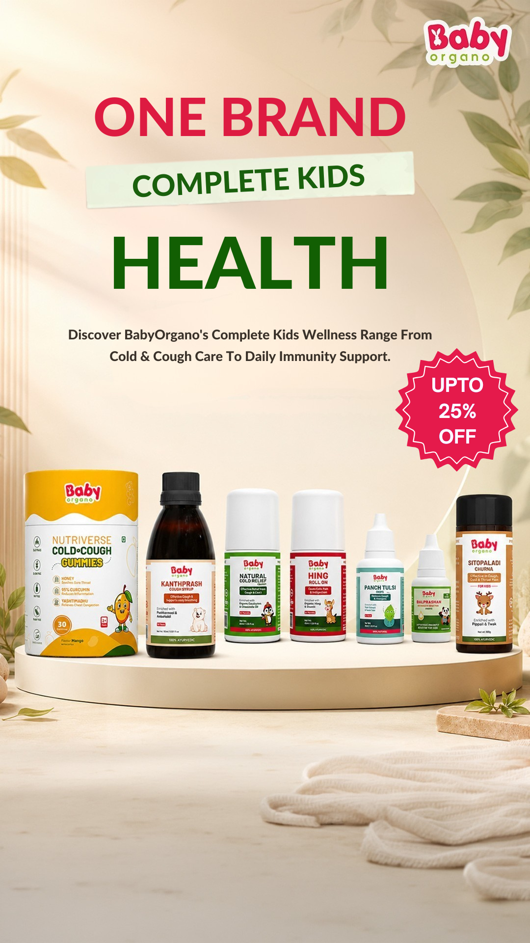 BabyOrgano Authentic Ayurvedic Health & Wellness Products for kids Facebook ad