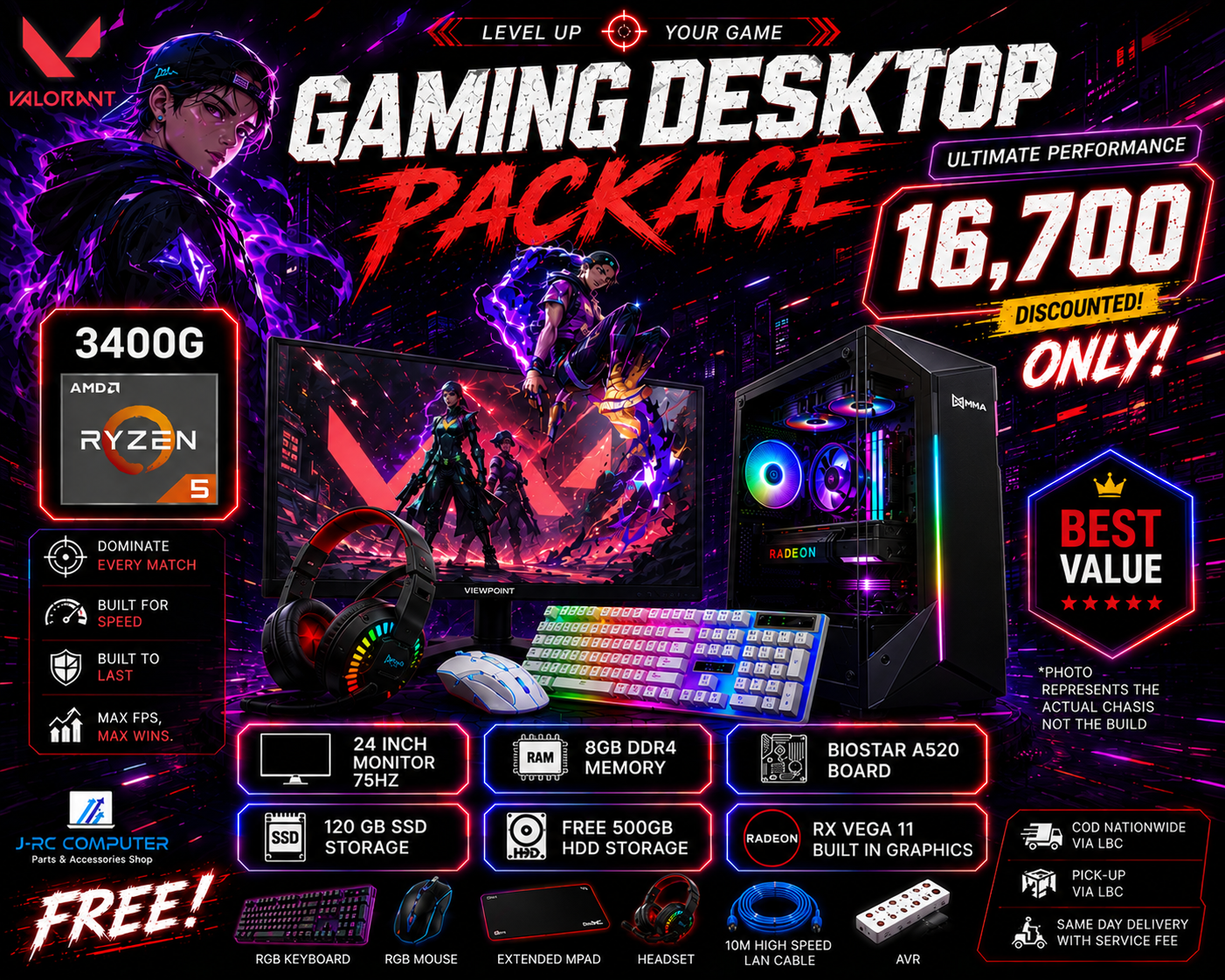 JRC Computer Store Facebook ad: DESKTOP SET SALE ALERT!