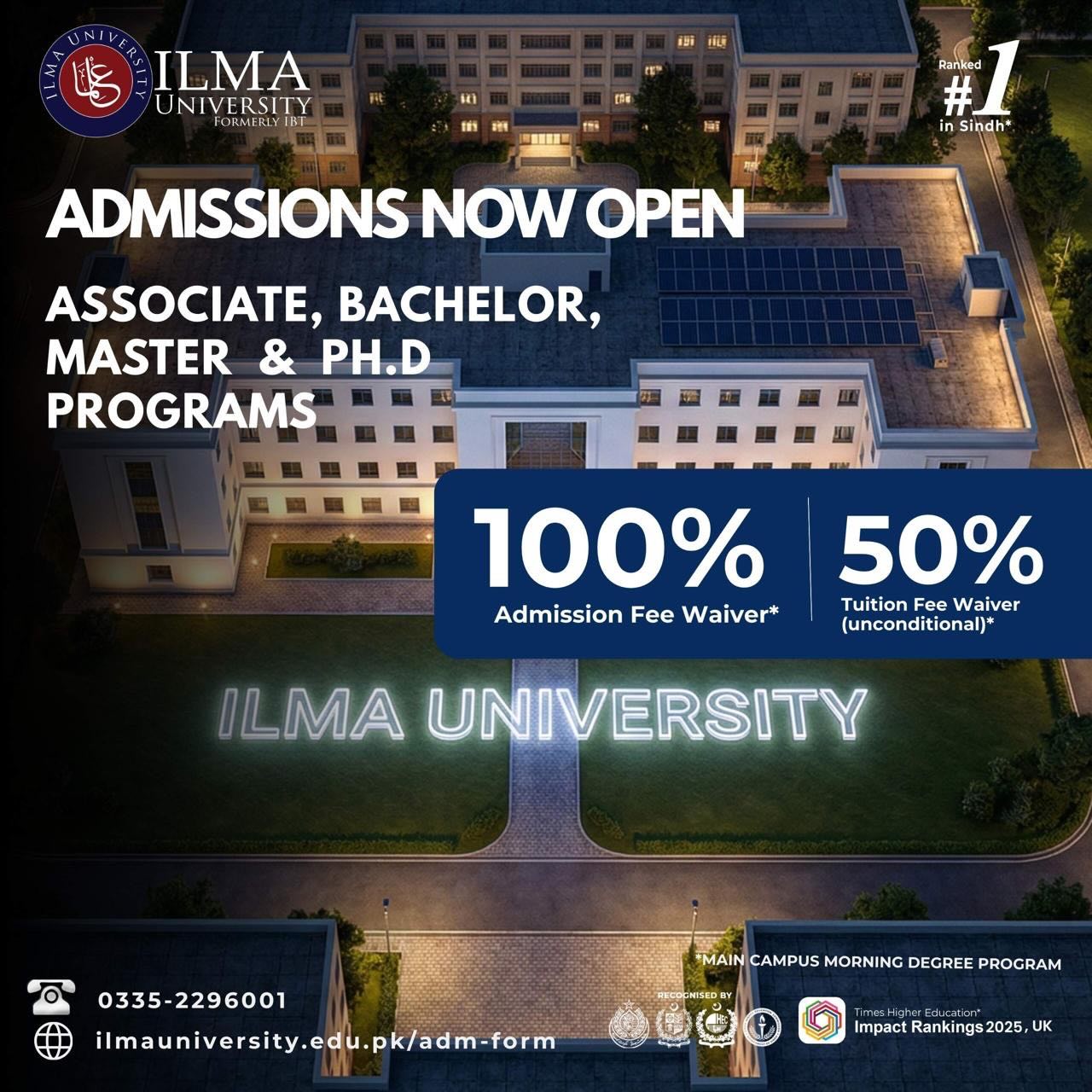 Ilma University Facebook ad: Admissions | ILMA University