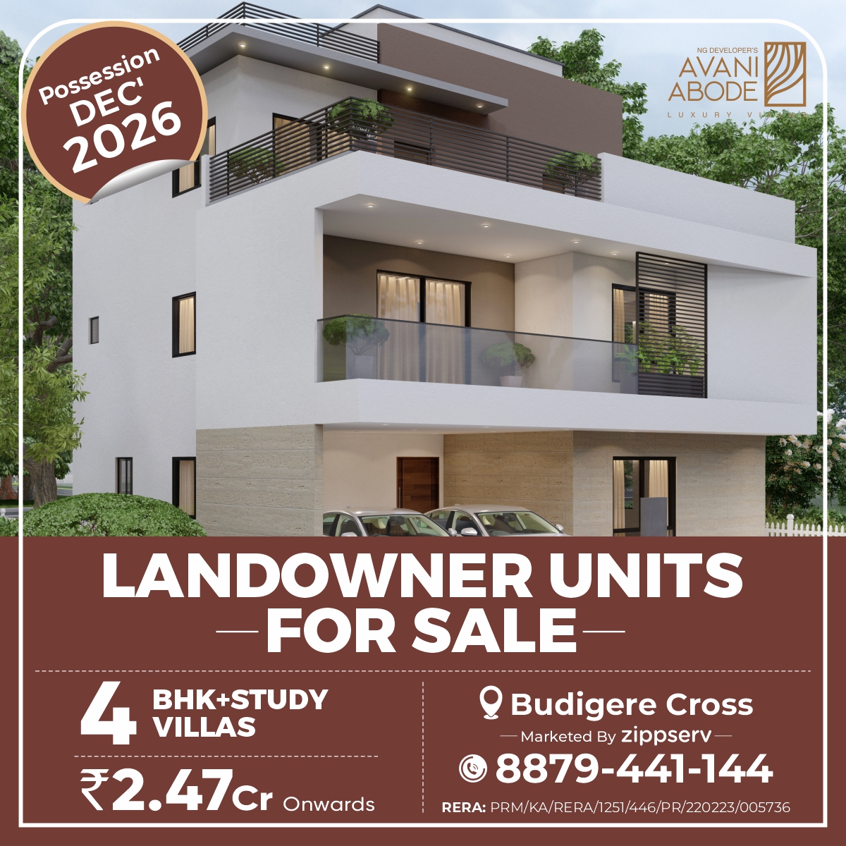 Avani Abode By NG Developers Facebook ad: 4BHK+Study Luxury Villas off Whitefield, Bangalore @ 2.47 Cr