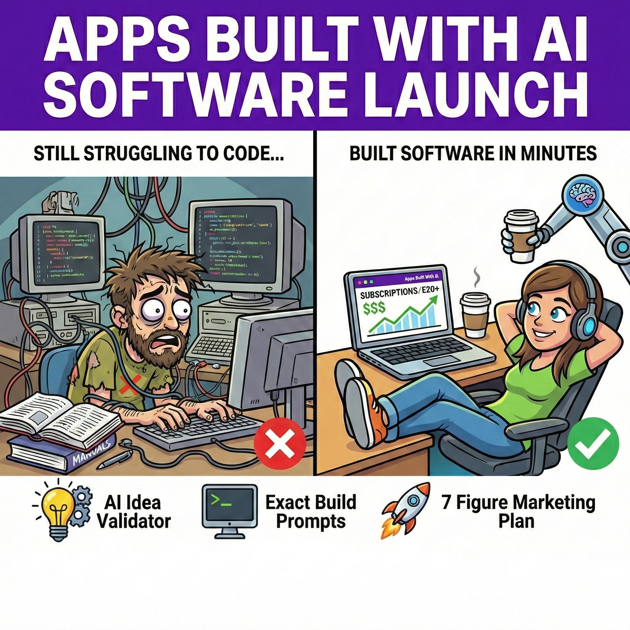 Justin Burns Facebook ad: Launch Your Own Software App Using AI in 2026