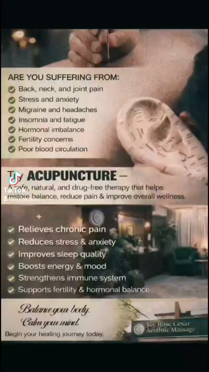 Nurse Joy Ganzjayab Facebook ad: Therapeutic Massage and Acupuncture wellness Clinic inβ¦