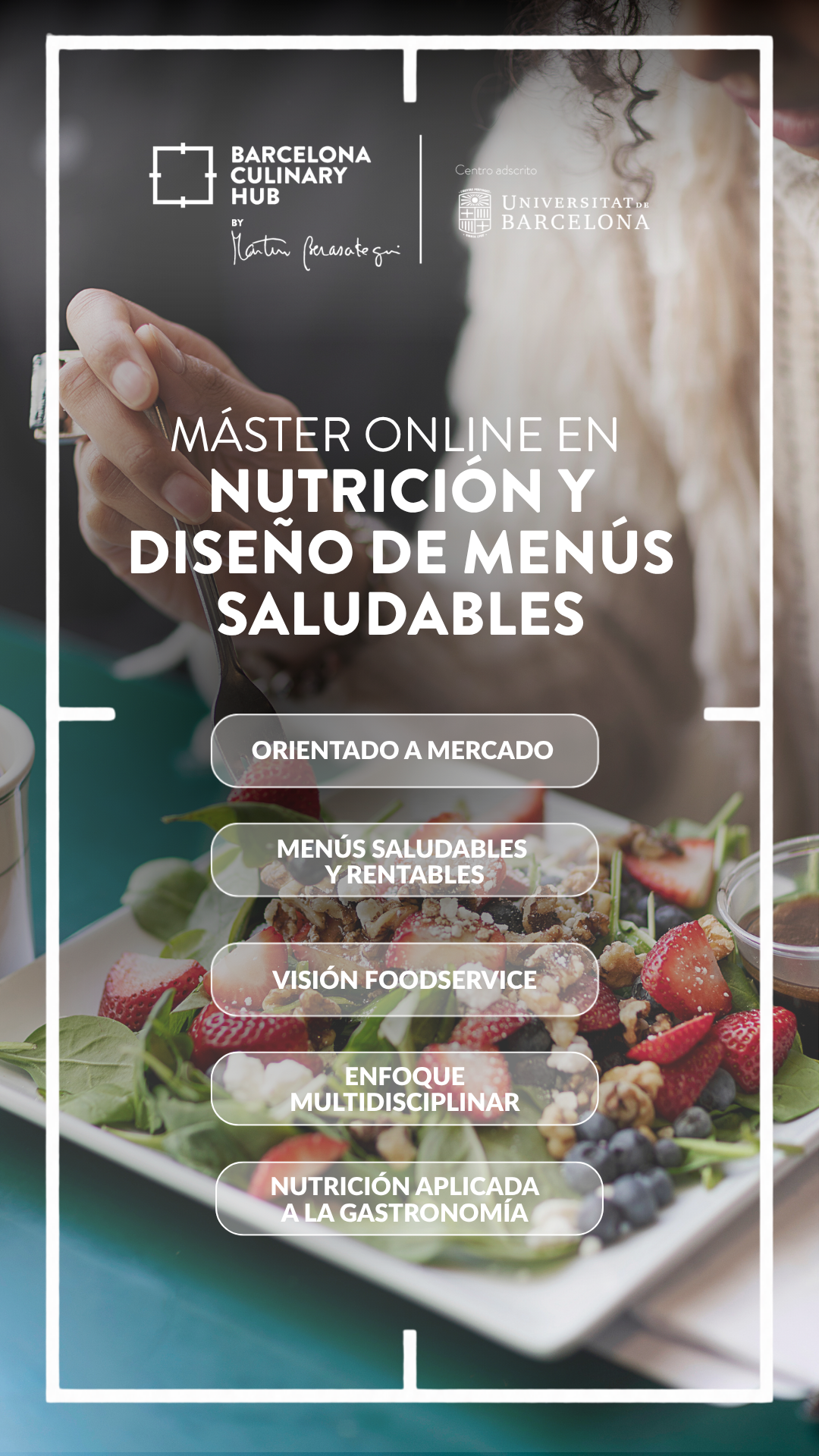 Barcelona Culinary Hub by Martín Berasategui Facebook ad: Escuela de Martín Berasategui