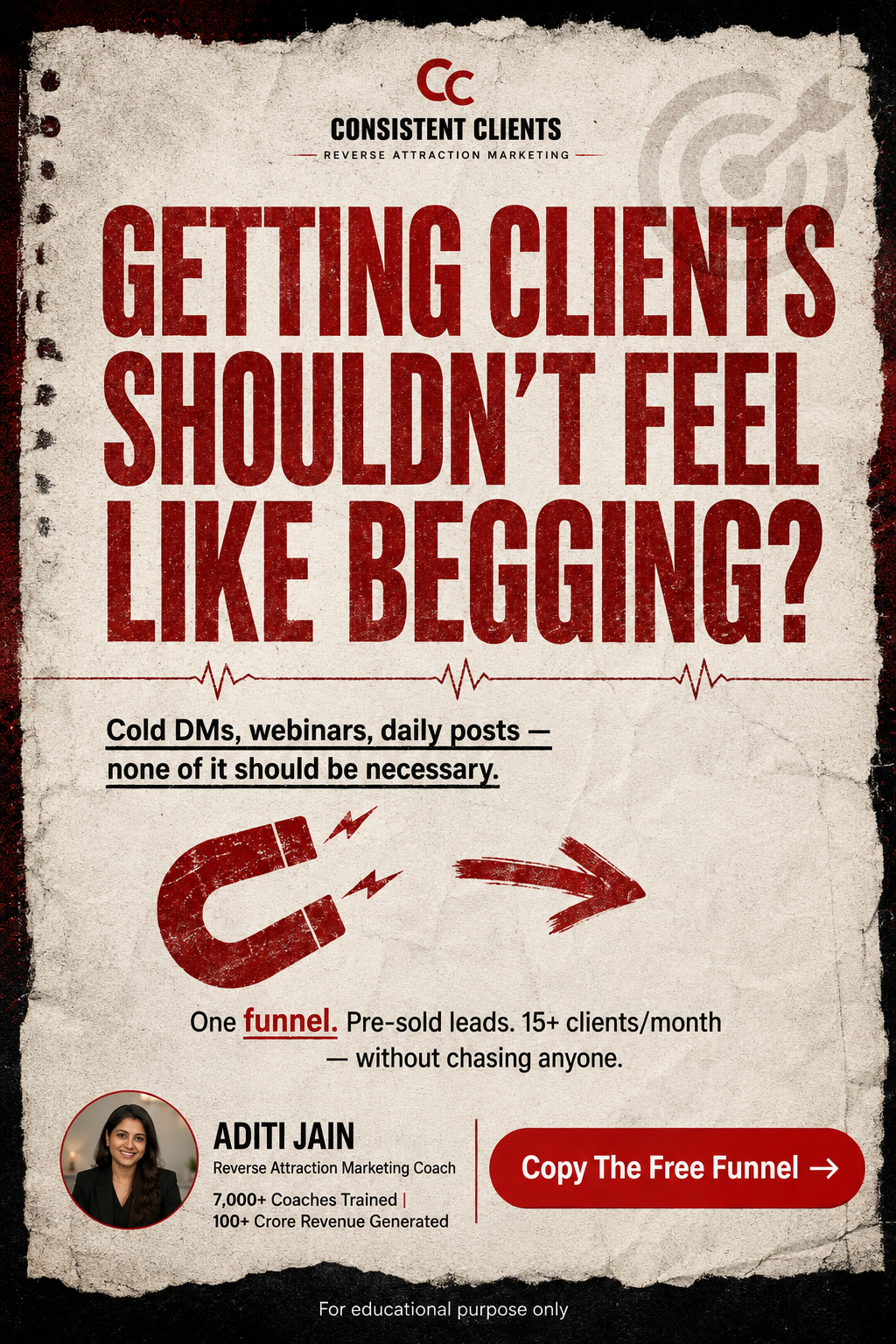 AditiJain.Co Facebook ad: Get 15+ Clients every month