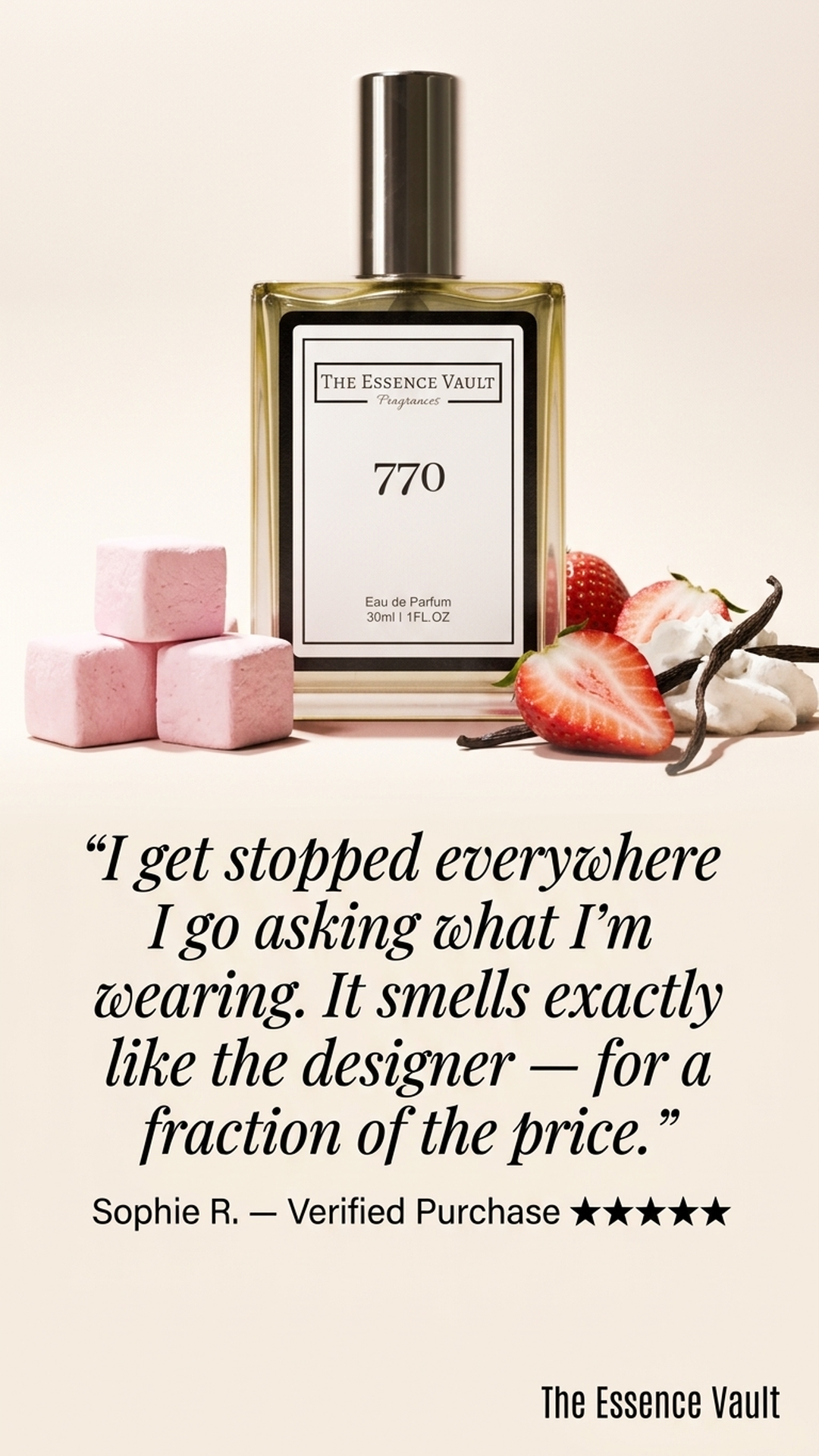 The Essence Vault Facebook ad from Mar 25, 2026