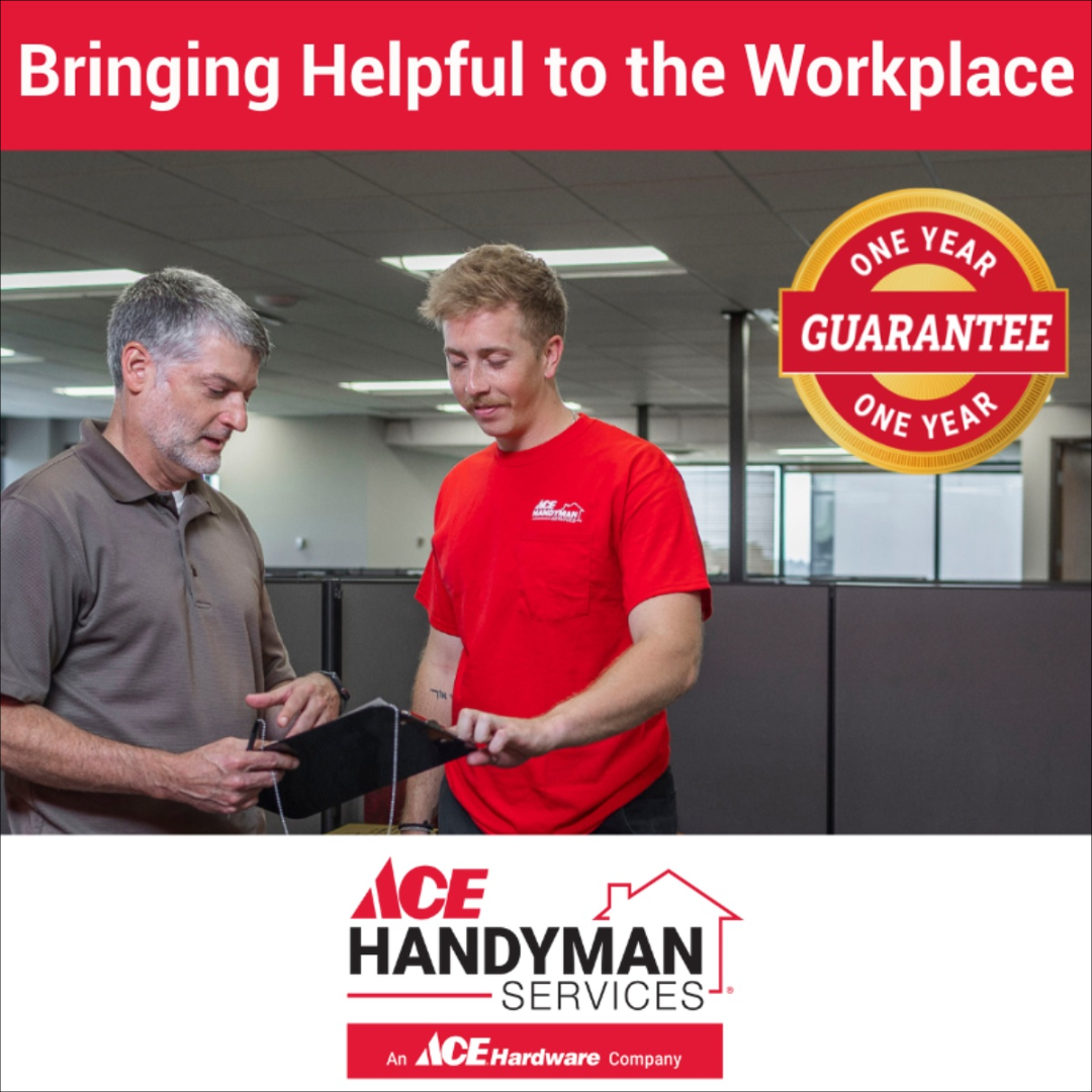 Ace Handyman Services Facebook ad: Commercial Repairs Backed 1 Year