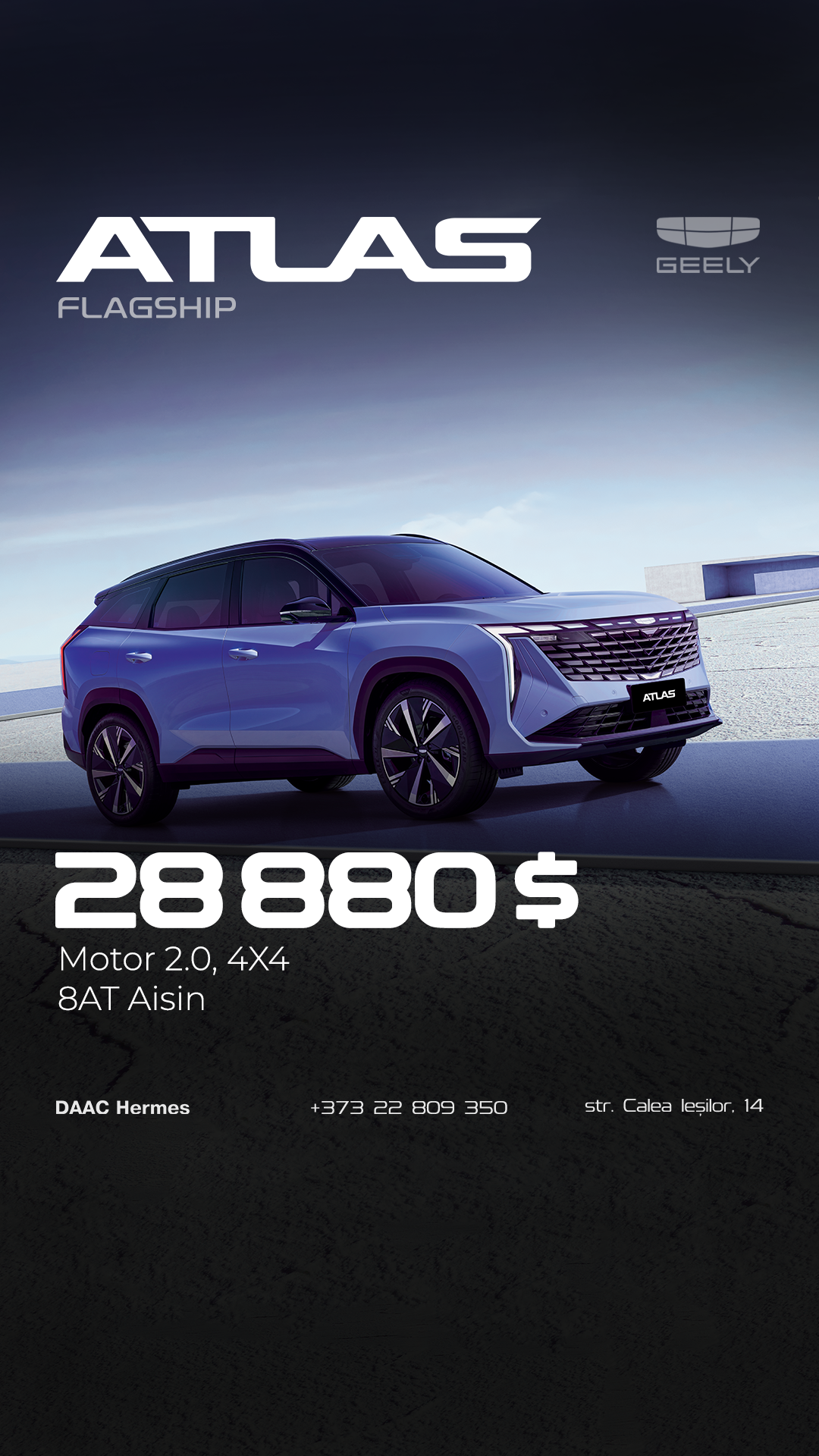 GEELY Moldova Facebook ad from May 18, 2026