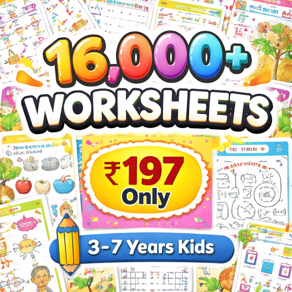 MiniMinds Printables Facebook ad: Today Only @197 16,000+ Printable Worksheets for Kids Now…