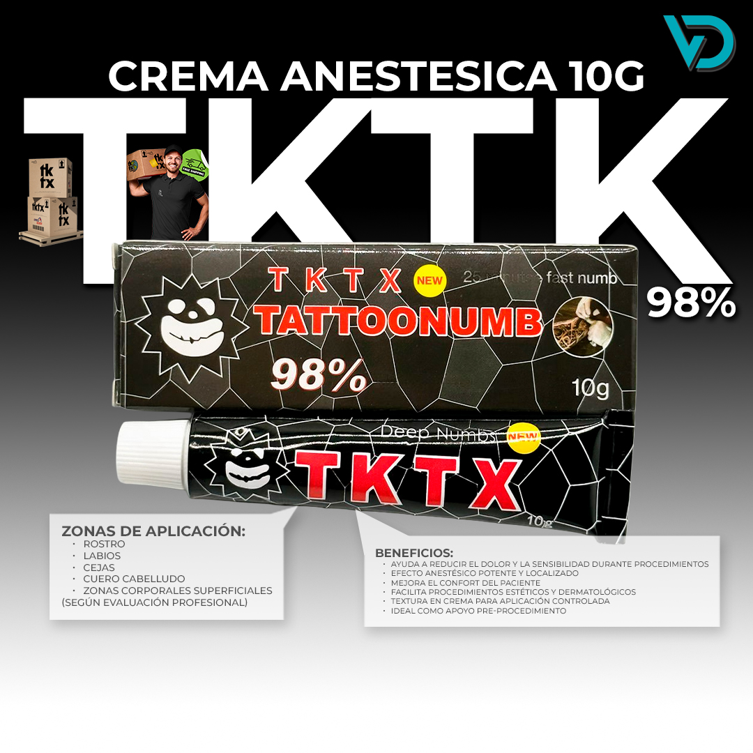 Vitaderm Facebook ad: CREMAS ANESTÉSICAS PROFESIONALES TKTX, STOCK DISPONIBLE