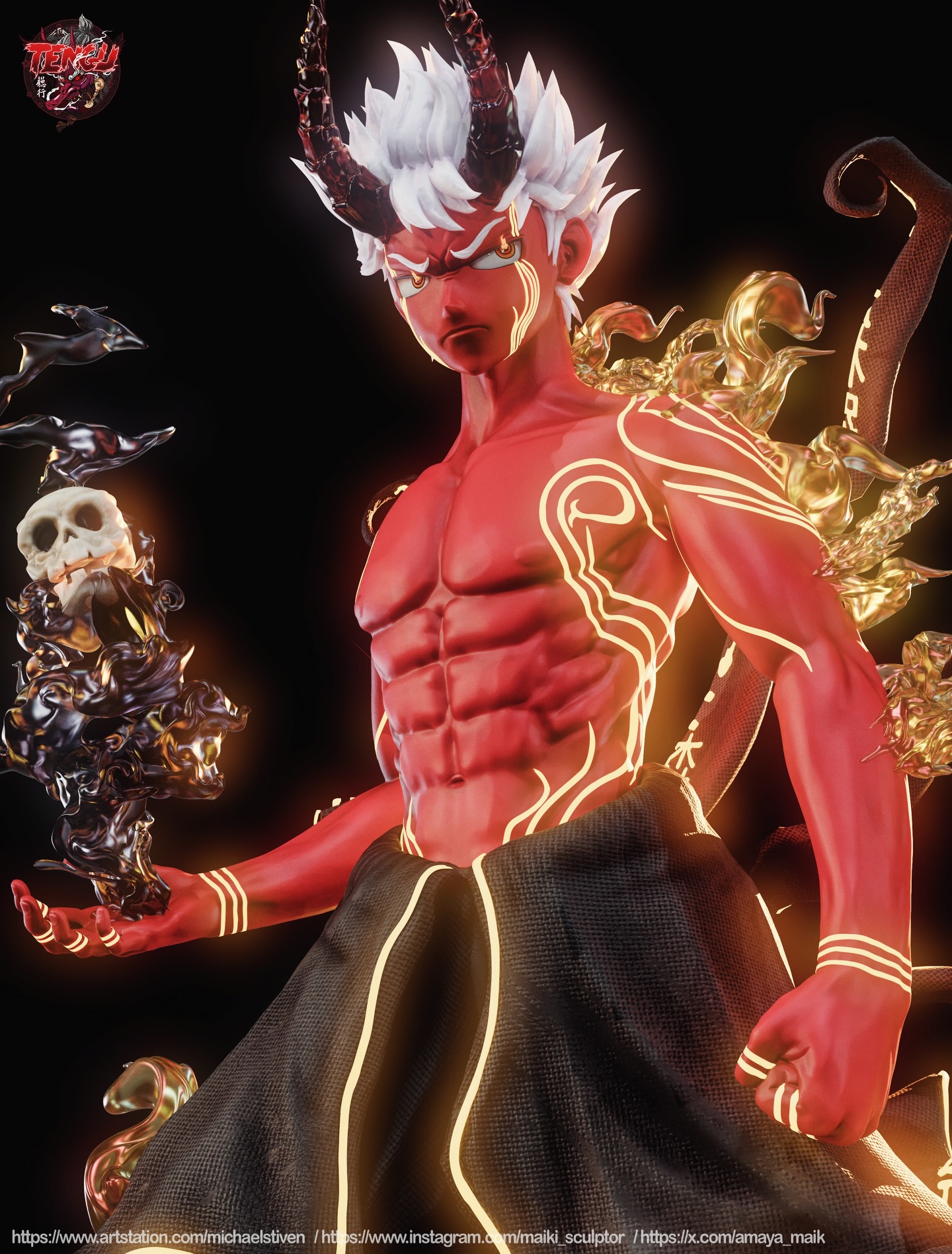 tengu3d.wip Facebook ad: Behold our god Shinra