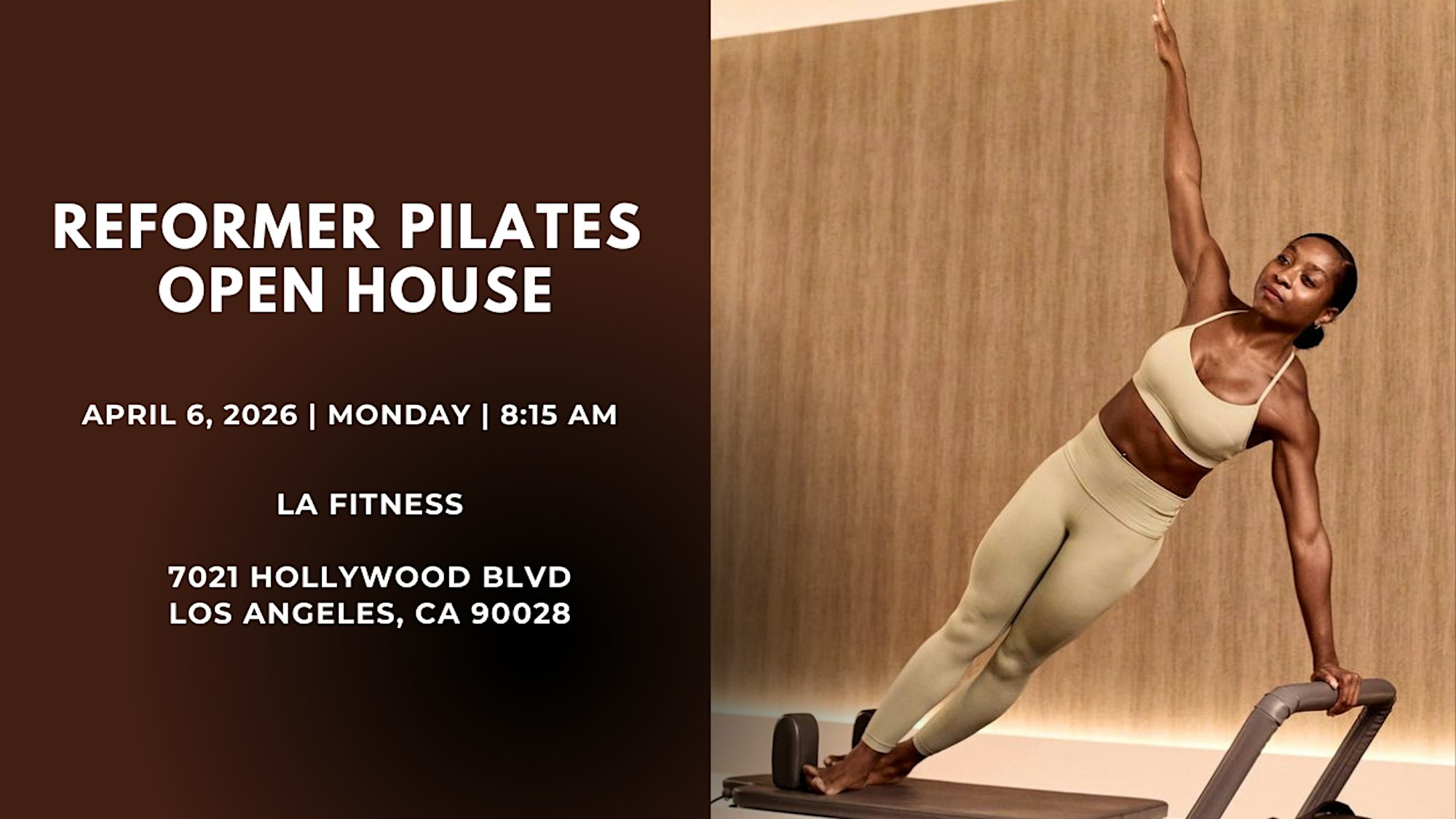 CD + The Playas Facebook ad: REFORMER PILATES OPEN HOUSE