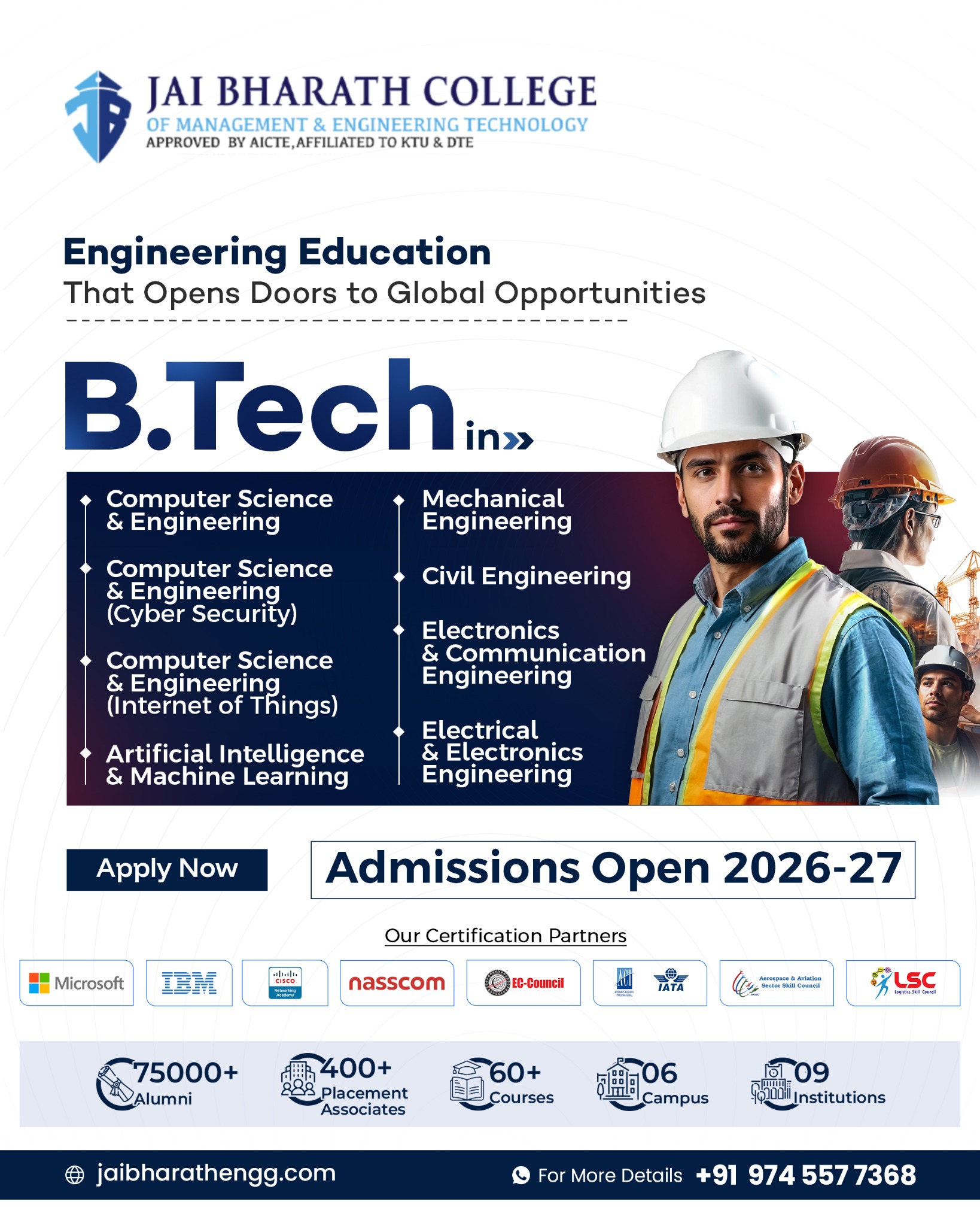 Jai Bharath College Facebook ad: Apply Now, B.Tech at Jai Bharath College