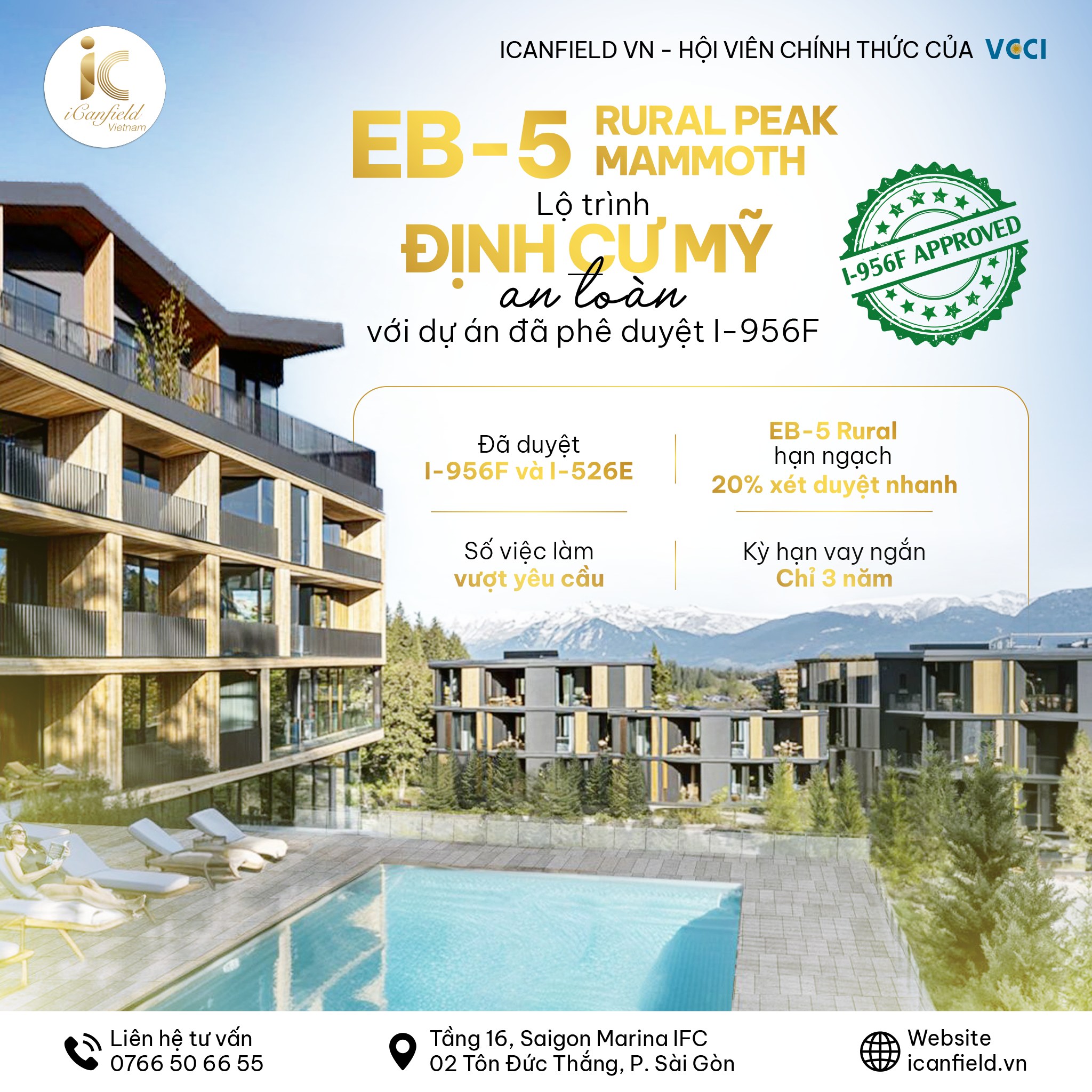iCanfield Vietnam Facebook ad: Thẻ xanh Mỹ cho cả gia đình