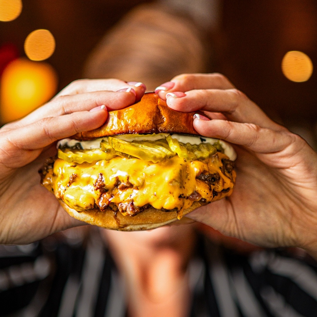 Ted's Montana Grill Facebook ad: Smashed, seared, and stacked with flavor.
