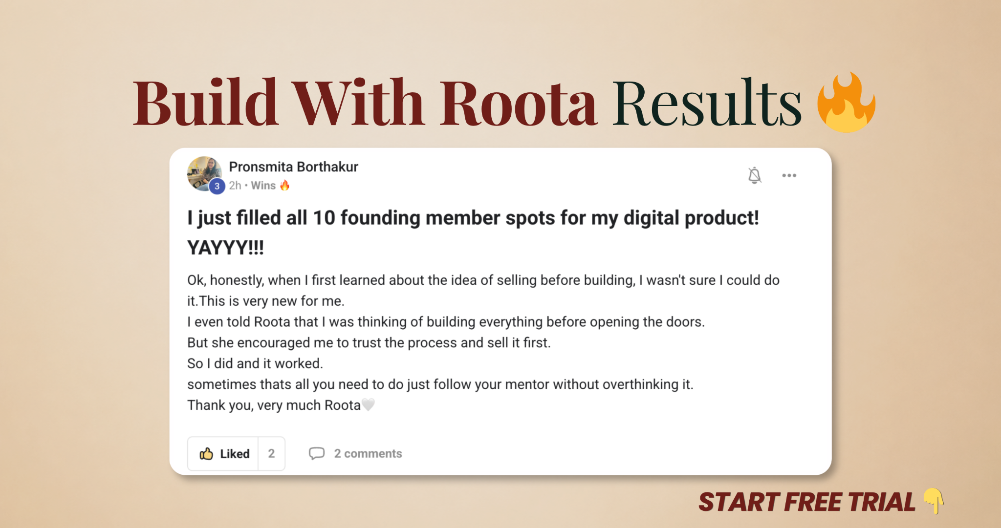 Roota Mittal Live Facebook ad