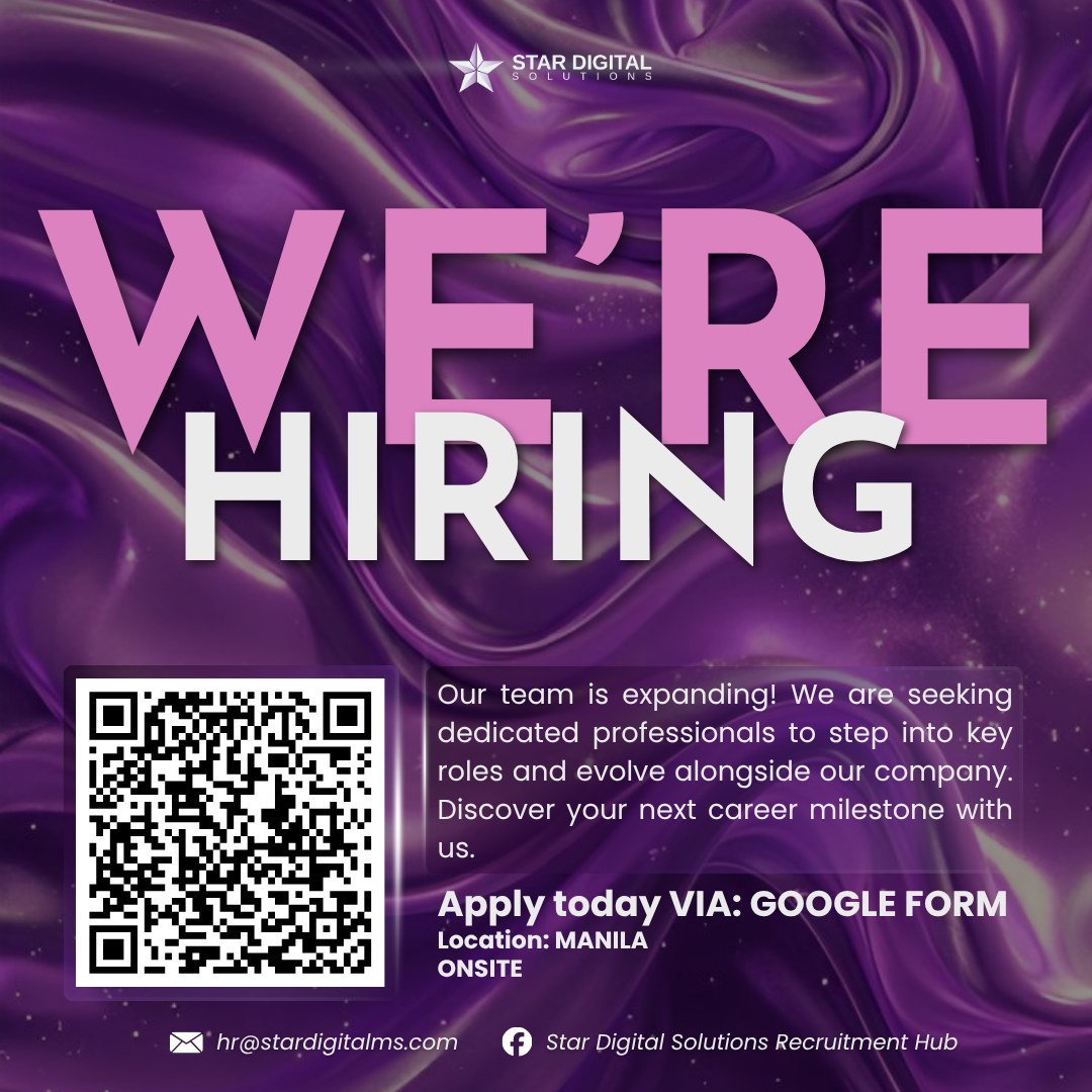 Star Digital Solutions Recruitment Hub Facebook ad: WE’RE GROWING, AND WE WANT YOU TO BE…