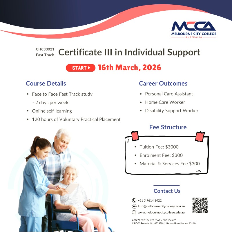MCCA - Melbourne City College Australia Facebook ad