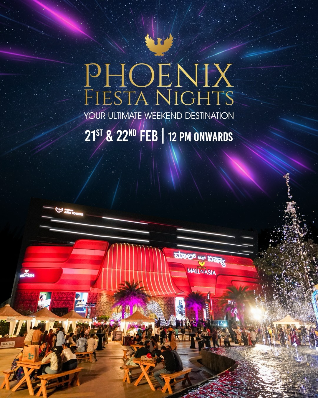 Phoenix Mall Of Asia Facebook ad: Phoenix Fiesta Nights, The Ultimate Weekend Experience!