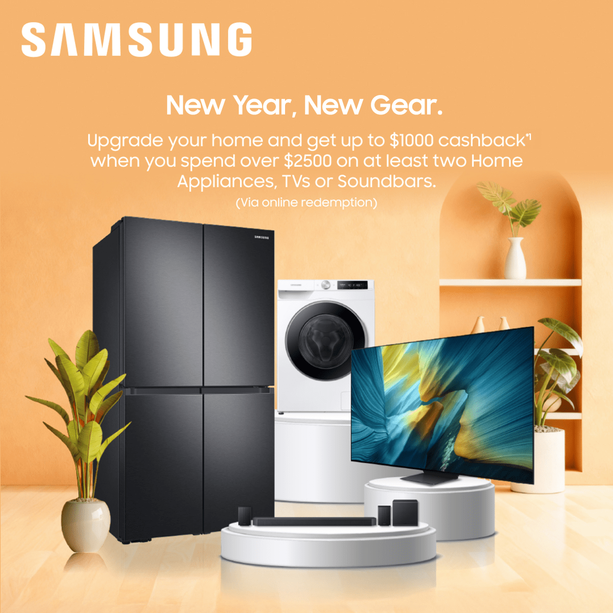 Harvey Norman New Zealand Facebook ad: Kick off the new year with Samsung TVs…
