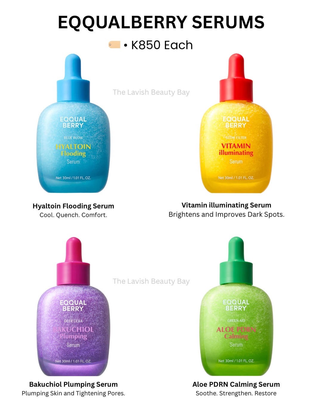 The Lavish Beauty Bay Facebook ad: • K850 EQQUALBERRY SERUMS