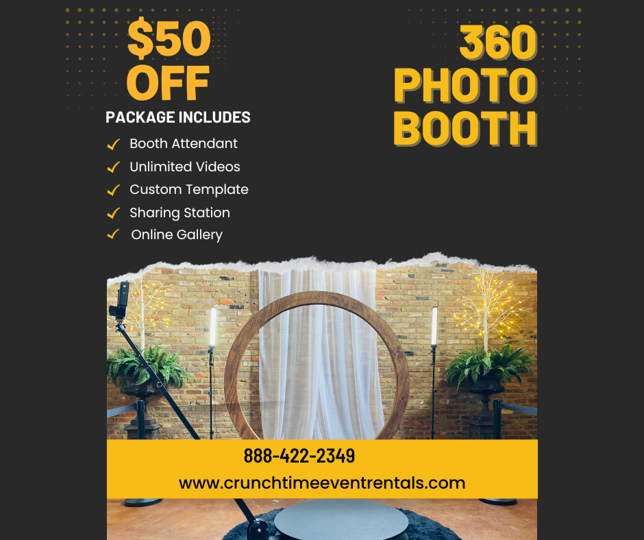 CrunchTime Event Rentals Facebook ad: 360 Photo Booth Rental