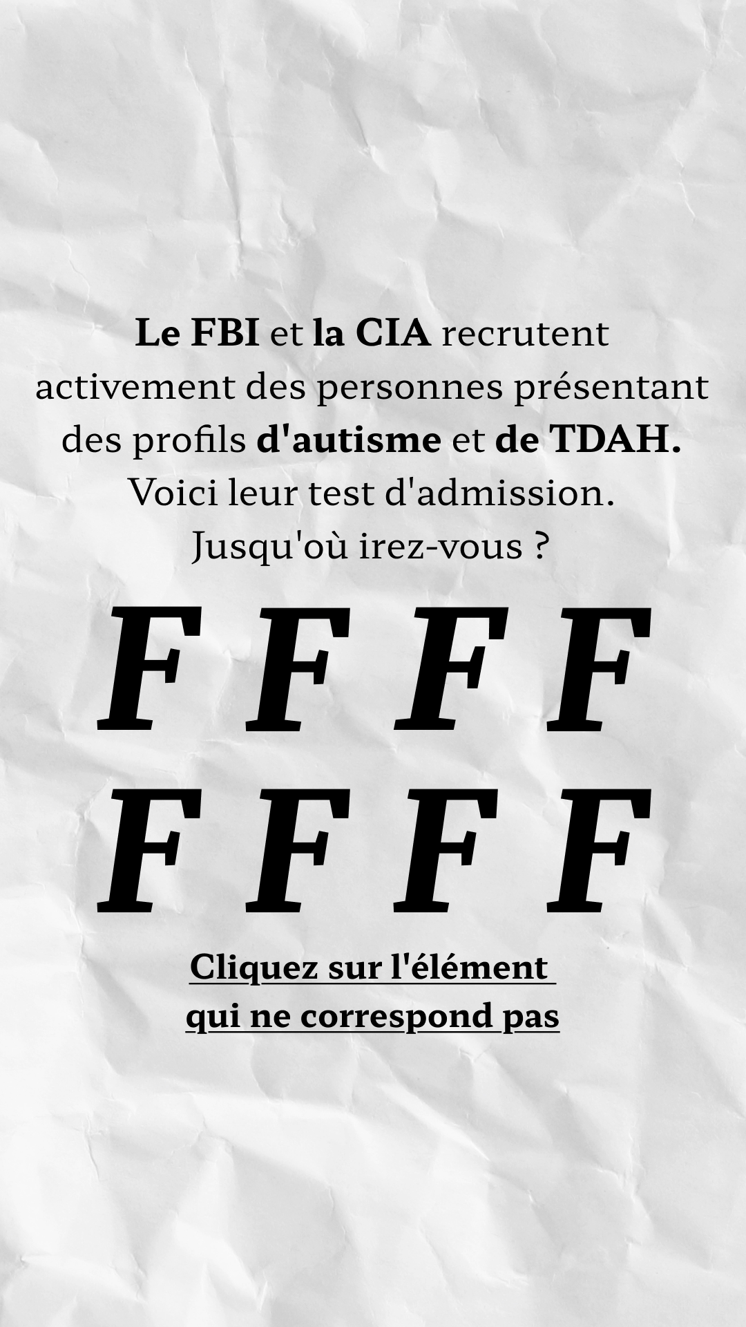 International IQ test Facebook ad