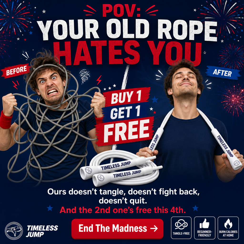 Timeless Jump Facebook ad: 4th of July Sale, Buy 1 Get 1 FREE
