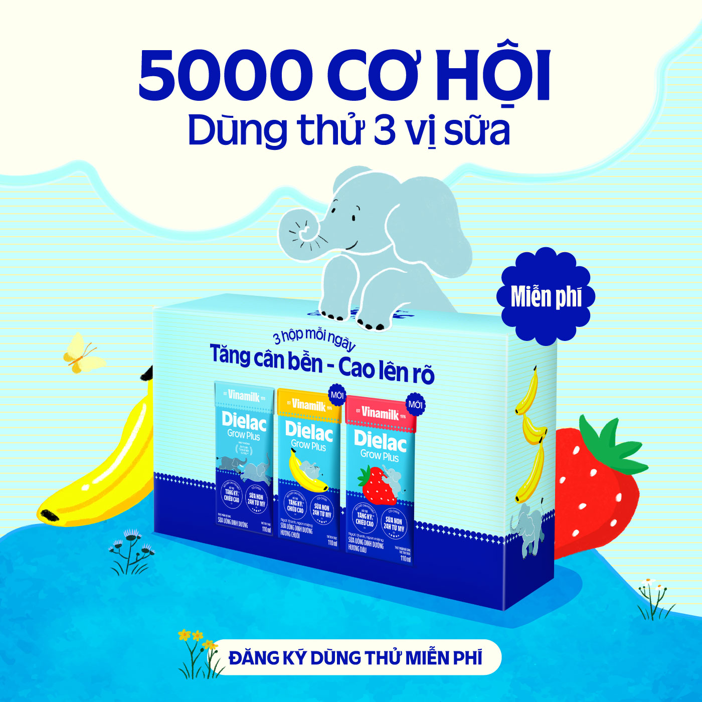 Vinamilk Mums & Babies Facebook ad: ĐĂNG KÝ THỬ 3 VỊ SỮA DIELAC GROW PLUS