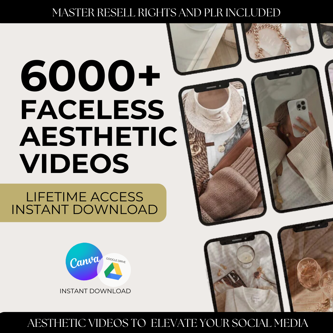 Digital Biz PLR Facebook ad: Access 6000+ Aesthetic Faceless Videos!