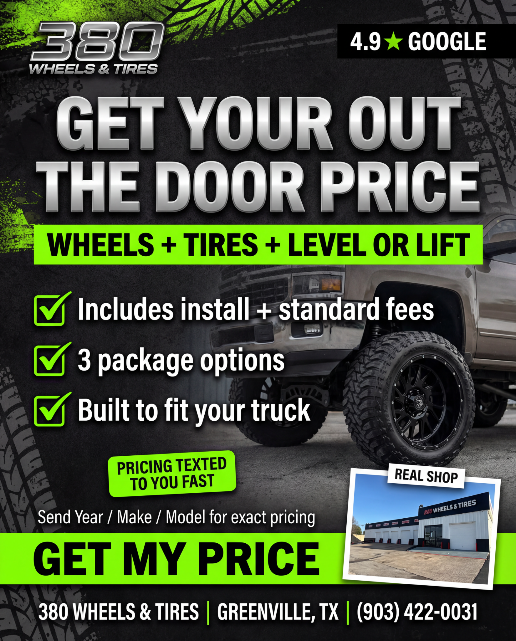 380 Wheels & Tires Facebook ad: FREE Leveling Kits!