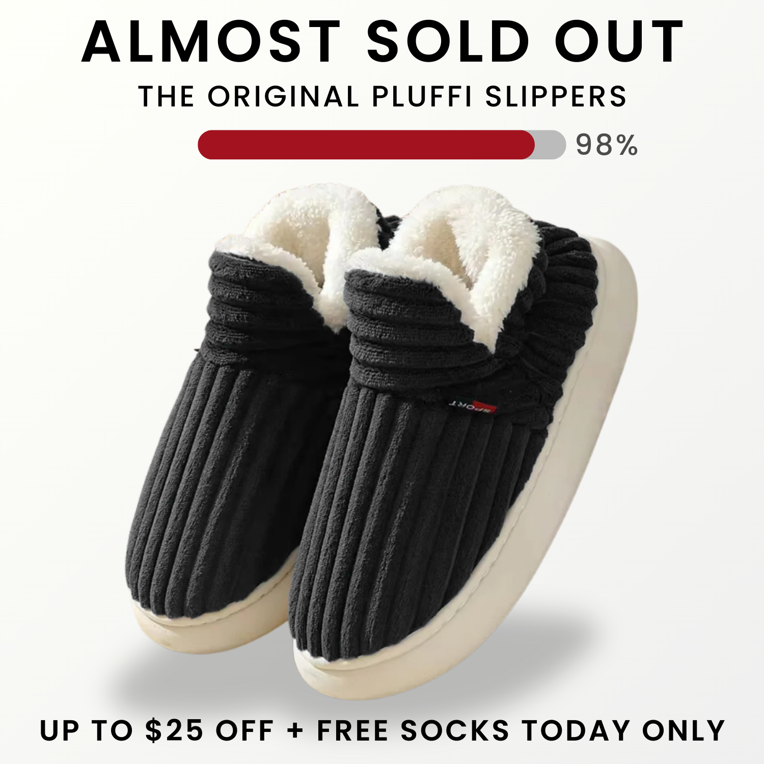 PLUFFI Slippers Facebook ad