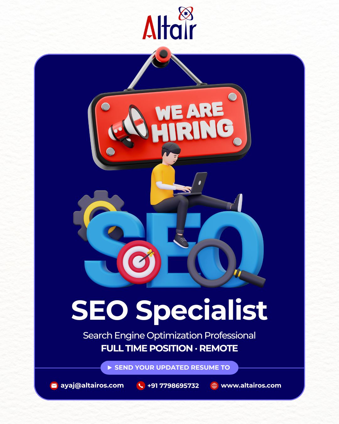 Altair Online Services Facebook ad: We’re Hiring a Creative SEO Executive, Join Our Team