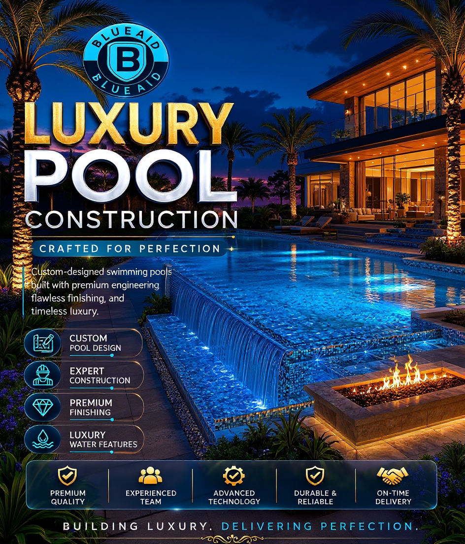 BlueAid Facebook ad: Your Backyard, Your Private Resort